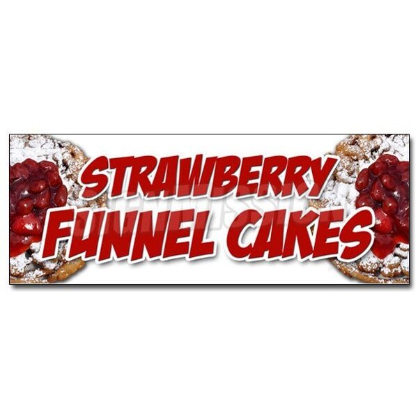 STRAWBERRY FUNNEL CAKES DECAL sticker bakery cake cookies pastry bread, D-12 Strawberry Funnel Cakes